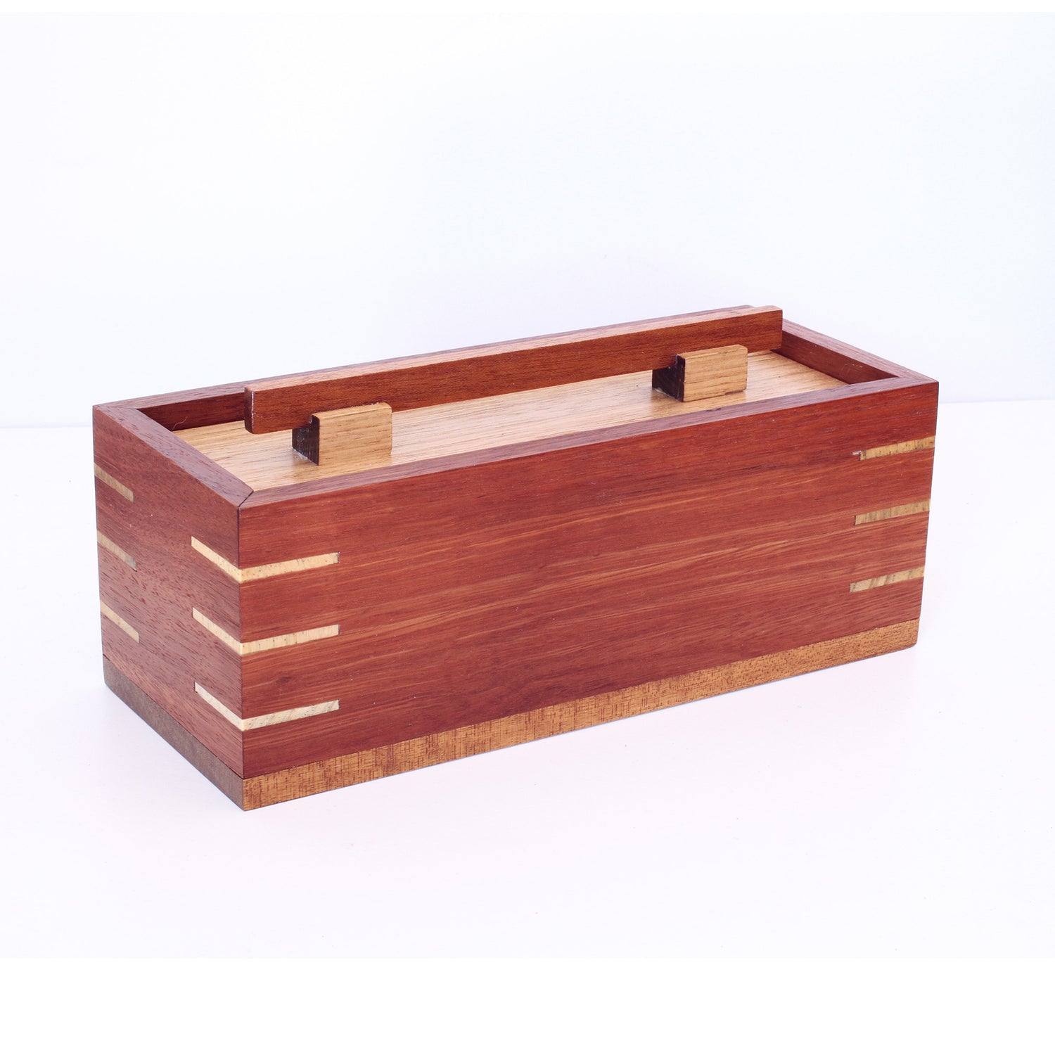 Handcrafted Wooden Keepsake Large Box - Australian Timbers: Myrtle, Oak, Blackwood