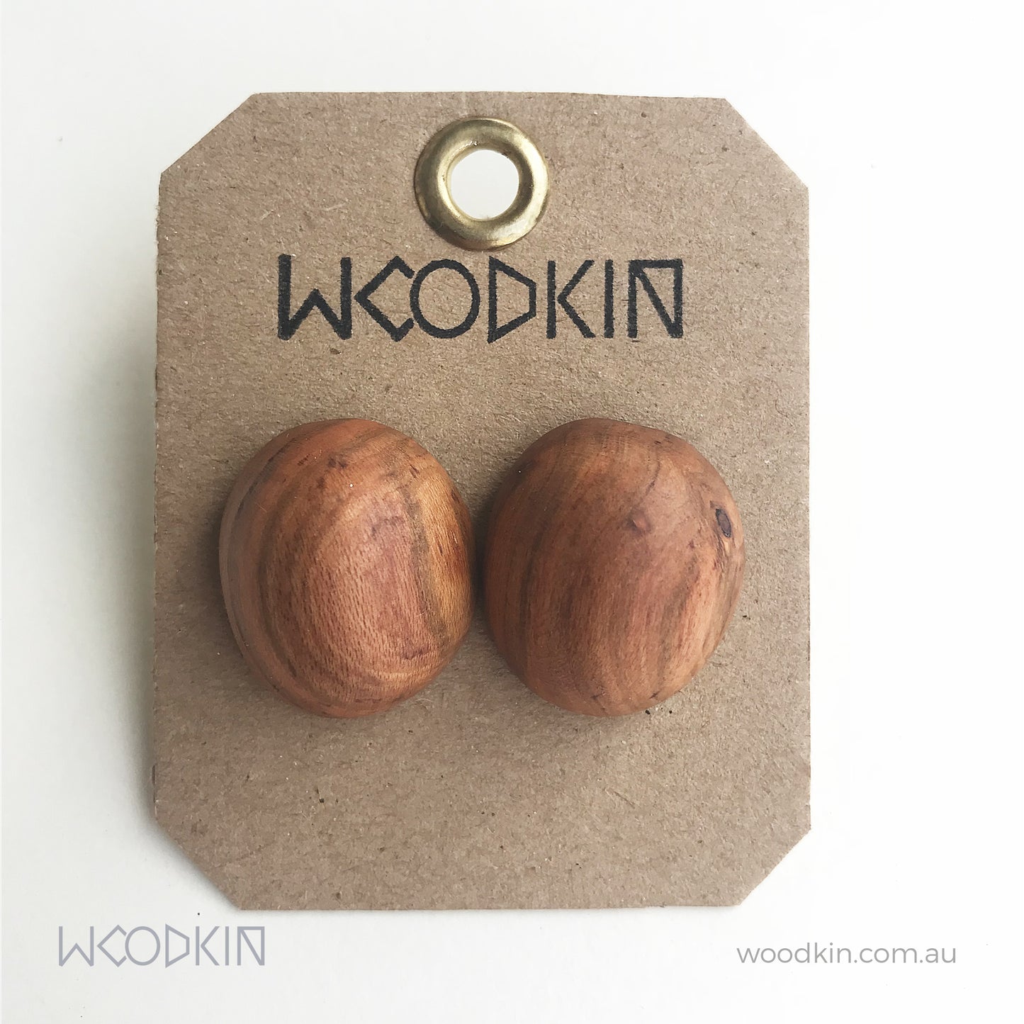 Natural Wooden Earrings - Plum