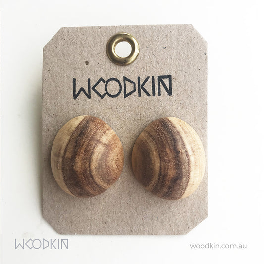 Natural Wooden Earrings - Dark Acacia