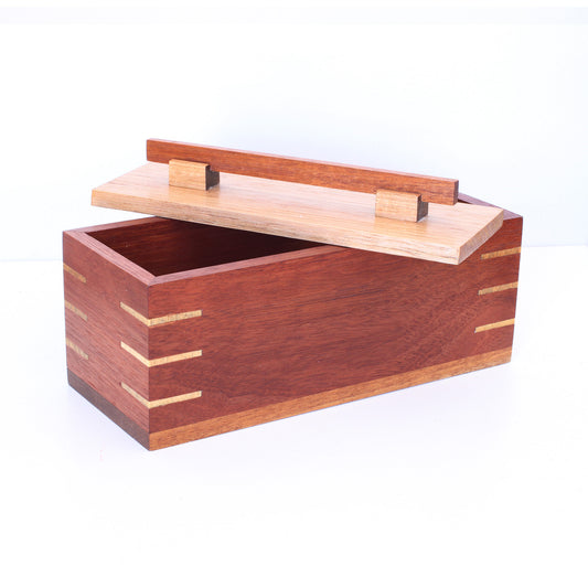 Handcrafted Wooden Keepsake Large Box - Australian Timbers: Myrtle, Oak, Blackwood