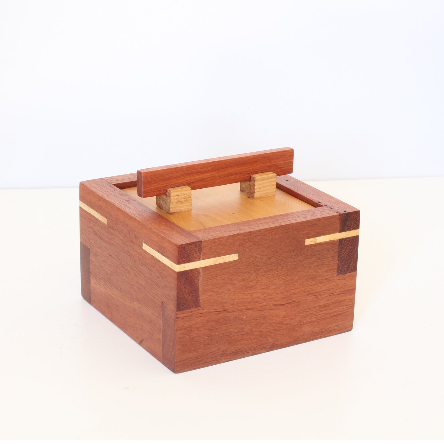 Handcrafted Wooden Keepsake Square Box - Australian Timbers: Myrtle & Oak